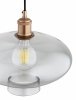 Szklana lampa wisząca TRESCO 8981 Argon Dymione Szkło Miedziane detale
